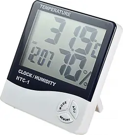 ТЕРМОМЕТР З ГІГРОМЕТРИМ HTC -1 (будильник,термометр, гігрометр, години)