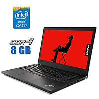 Ультрабук Lenovo ThinkPad T480 / 14" (1920x1080) IPS / Intel Core i7-8650U (4 (8) ядра по 1.9 - 4.2 GHz) / 8