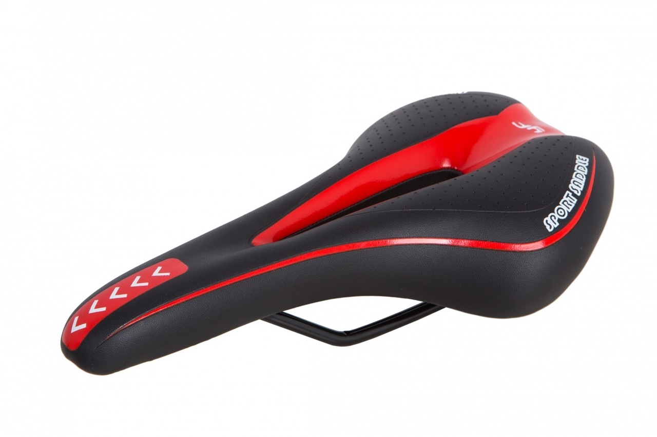 Сідло MTB Sport YF-1018 чорний/червоне (SAD-298)