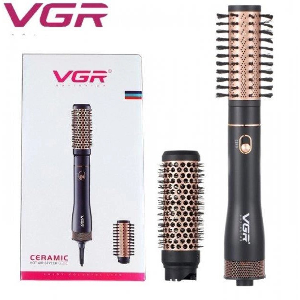 Фен гребінець VGR V-559 для завивки і сушіння волосся керамічне покриття 2 швидкості 2 насадки TOS