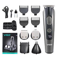 Профессиональная беспроводная машинка для стрижки волос VGR V-175 триммер для бороды и усов с насадками TOS