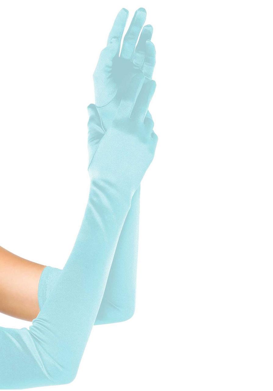 Довгі рукавички Leg Avenue Extra Long Satin Gloves light blue