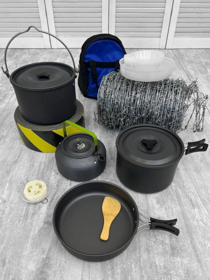 Набір посуду кемпінговий з чайником MA-132 Cooking Set ТУ6991