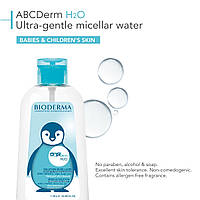 Очисна вода для новонароджених і дорослих Bioderma ABCDerm H2O не вимагає змивання Eau Micellaire 1 Litre