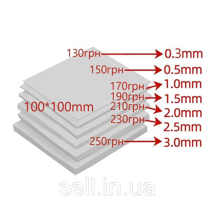 Термопрокладка 6W 100х100 мм термоинтерфейс для видеокарты ноутбука (ID ...