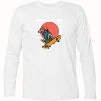 Футболка с длинным рукавом Black Apparel Illustrated Skull Skateboard - Скейтбордист