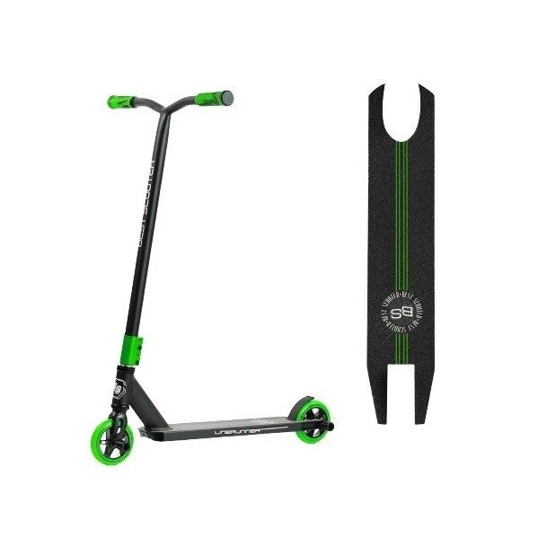 Спортивний самокат для трюків Best Scooter LineRunner HIC + Пегі 2 шт Чорно-зелений