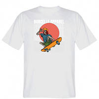 Мужская футболка Black Apparel Illustrated Skull Skateboard - Скейтбордист