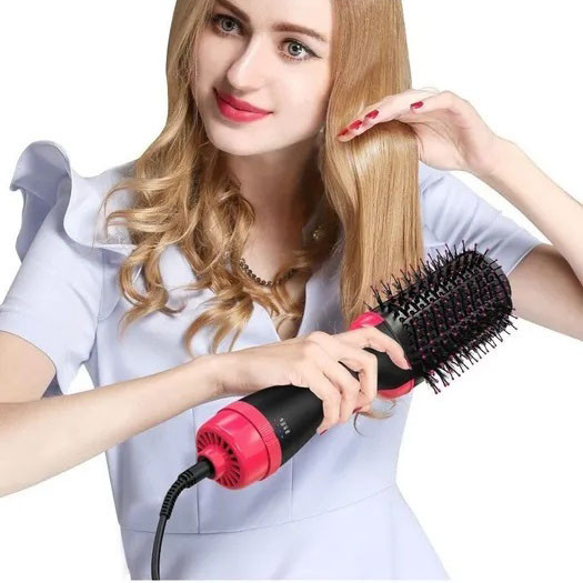 Фен Щетка расчёска 3в1 One step Hair Dryer 1000 Вт 3 режима выпрямитель для укладки волос стайлер с LM-442 - фото 5 - id-p1860487089