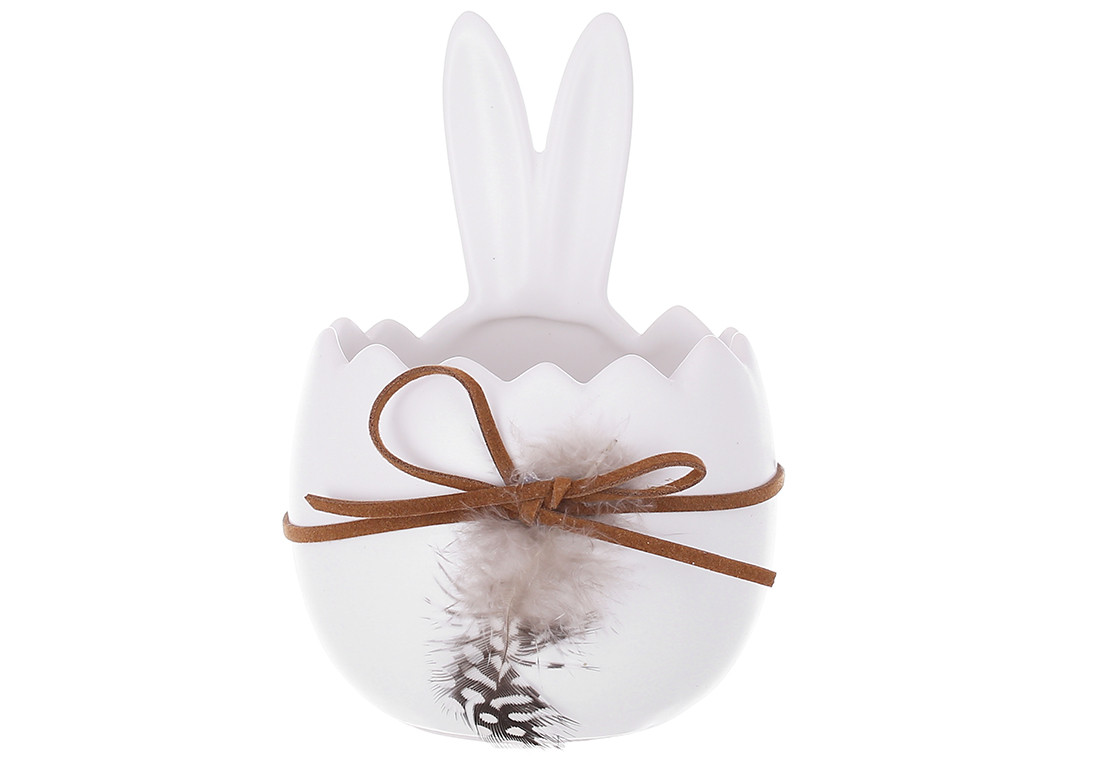 Ваза-кашпо Зайчик білий 12 см Гранд Презент 834-882