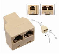 Проходной адаптер кат.5e UTP, тип RJ45 + 2 RJ45 TNSy USE