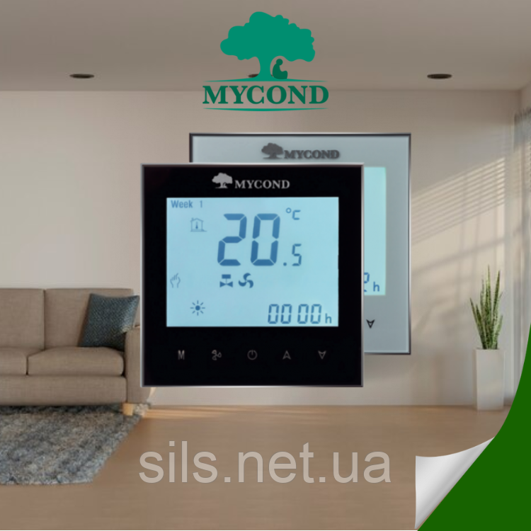 Термостат для фанкойла Mycond TRF-B2 білий/чорний, фото 1