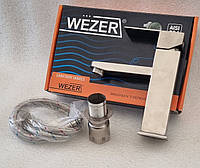Смеситель для умывальника WEZER PRO1-02 из нержавеющей стали с креплением на гайке