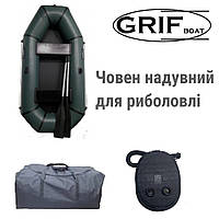 Бюджетная надувная гребная лодка Grif boat GH-240, двухместные резиновые лодки, 2 х местные резиновые лодки