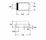 M1,1N4001, DO-214, діод випрямлячий, smd., фото 2