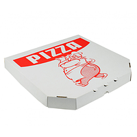 Коробка для Піци біла 32см c печаткою Pizza(100 шт)(320х320х40 мм)