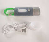 Компактний ручний акумуляторний ліхтарик 2в1 з насадкою кемпінговий, фото 5