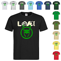 Черная мужская/унисекс футболка Локи на подарок (12-2-2-4)