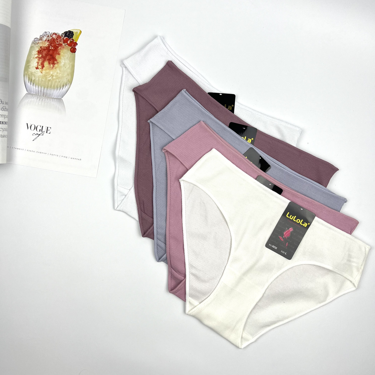 Трусики - сліпи в рубчик із бавовни, lu lo la