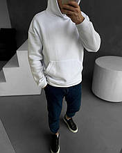 Чоловіче худі монохром (колір білий) класна якісна толстовка для хлопця тринитка на флісі EVLMH8