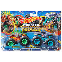 Hot Wheels Monster Trucks Motosaurus vs Mega-Wrex. Подарунковий набір 2 монстр-траки Хот Вілс Мотозавр Мега Рекс