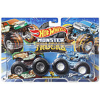 Hot Wheels Monster Trucks Smash-Squatch vs 32 Degrees. Подарочный набор 2 монстр-трака Хот Вилс