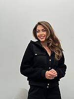 Женский теплый прогулочный костюм кофта на кнопках и штаны палаццо спортивный костюм трехнить на флисе барашек