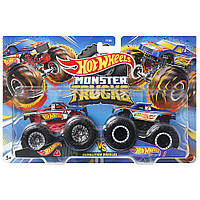 Hot Wheels Monster Trucks Racing #4 vs #1. Подарунковий набір 2 монстр-траки Хот Вілс Гоночний №4 проти №1