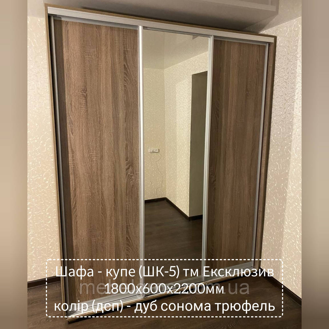 Шафа-купе тридверна 1800х600х2400мм тм Eксклюзив