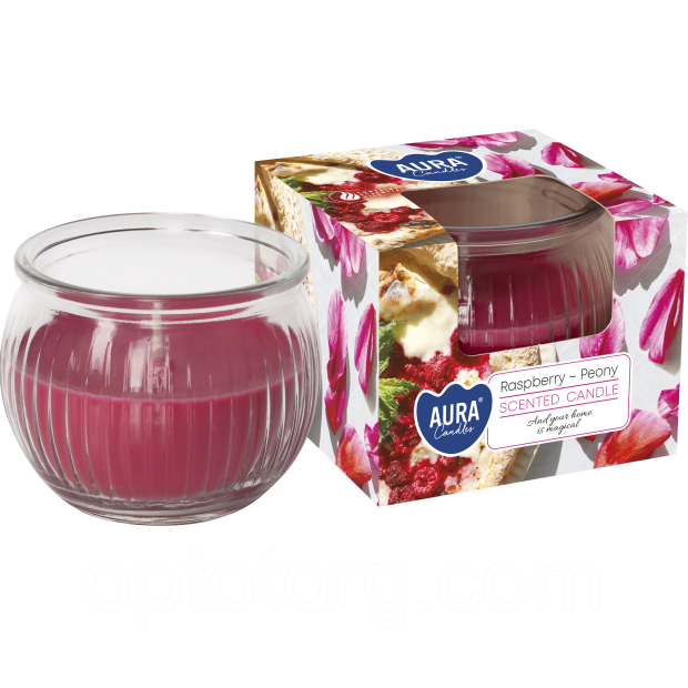 Свічки ароматизовані в склянках Bispol Польща Raspberry-Peony