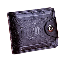 Гаманець чоловічий портмоне 100$ Долар єко-шкіра Чорний Dr