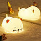 Нічний LED світильник силіконовий Сплячий кошеня з акумулятором, фото 2