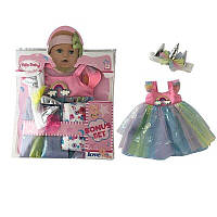 Одяг для ляльок YLC 43 B (96) сукня, пов'язка у стилі єдинорога, підгузок, в пакеті