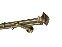 Карниз MStyle для штор металлический двухрядный Антик Борджеза труба рифленая 19/19 мм кронштейн цылиндр 240