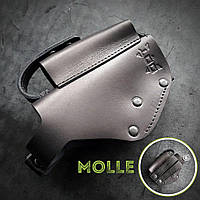 Кобура для пистолета ТТ на MOLLE| кожаная чёрная