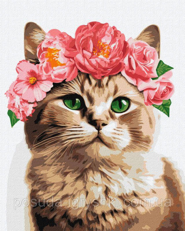 Набір для розпису номерів "Витончена кішечка ©art_selena_ua" 40*50см. Складність 3 з 5.
