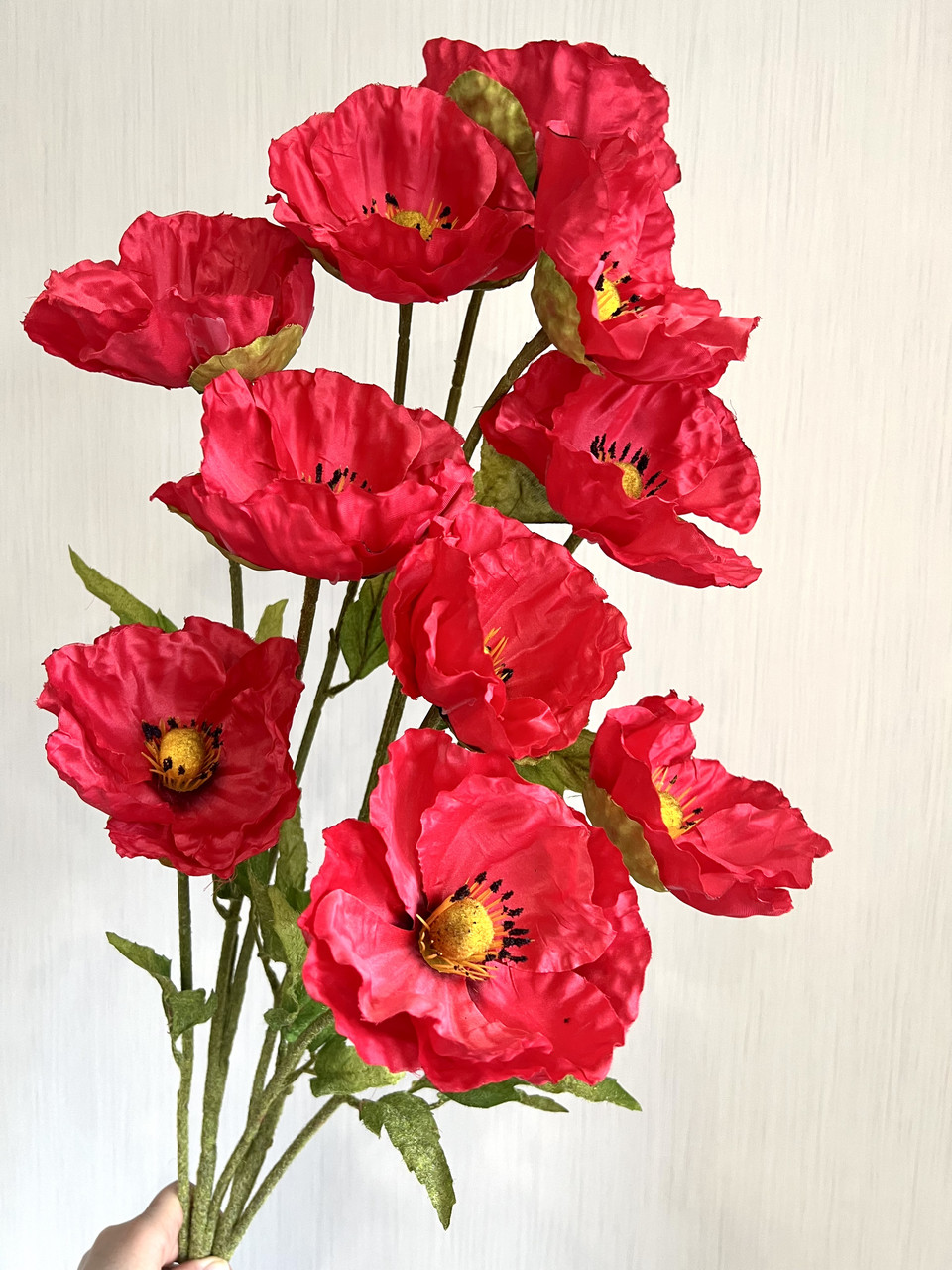Мак штучний. Гілка штучного маку (1 метр, 5 квіток), фото 1