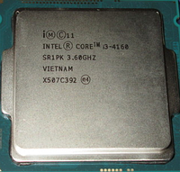 ПРОЦЕССОР SOCKET 1150 - INTEL Core i3-4160 : 2 ЯДРА по 3,6 Ghz / 3MB / 5GT/s LGA1150