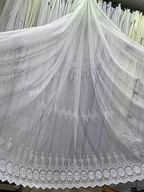 Тюль бамбук вишивка заввишки 2,8 м. біла