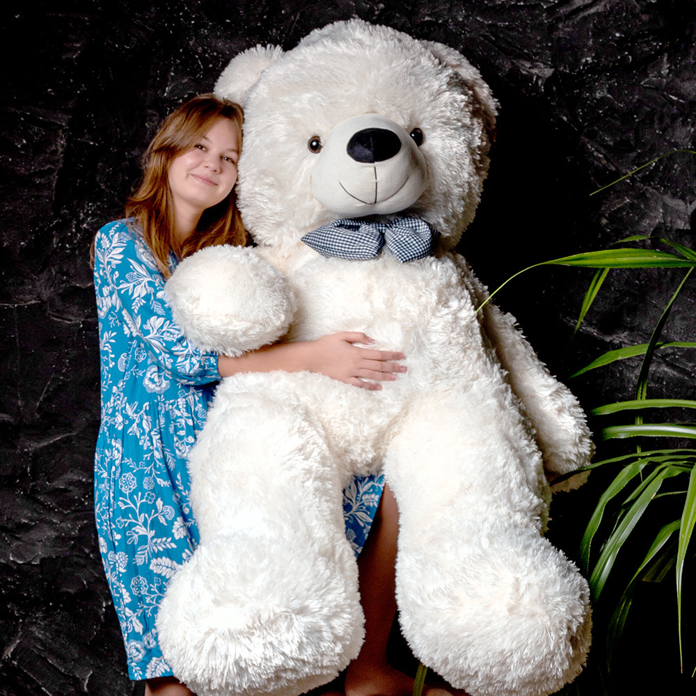 Великий м'який плюшевий ведмедик 170 см, білий
