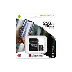 Карта пам'яті Kingston 256GB microSD class 10 A1 Canvas Select Plus (SDCS2/256GB), фото 2