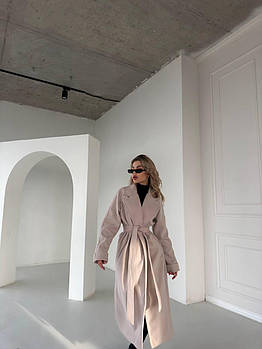 Жіноче трендове кашемірове пальто на запах (Норма і напівбатал)