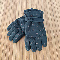 Теплые подростковые перчатки "Лапки" на меху от 12 до 14 лет цвет черный