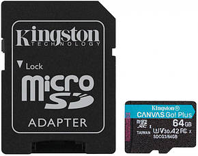 Карта пам'яті Kingston 64GB microSDXC class 10 UHS-I U3 A2 Canvas Go Plus (SDCG3/64GB), фото 2