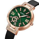 Модний кварцовий жіночий годинник Skmei 1977GNBK Green-Black, фото 2