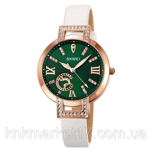 Модний кварцовий жіночий годинник Skmei 1977WT White, фото 1