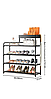 Стелаж для взуття Shoe rack BLACK Полиця для взуття-08-02, Метал, 60х18.5х78.5 см, фото 6