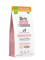 Корм сухой Brit Care Dog Sustainable Sensitive д/собак с чувствительной кожей насекомого и рыба 12!2кг