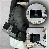 Прямоугольная роскошная женская сумка pinko черная , брендовые кожаные сумки женские люкс оригинал