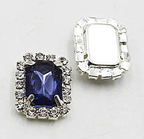 Стразовий декор 20*16 мм (декор пришивний), колір каменю-темно-синій, шт, Темно-синій